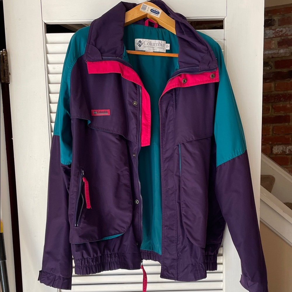 Columbia Vibrant Purple and Teal Outdoor Jacket